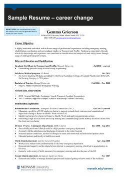 – career change Sample Resume Gemma Grierson Career Objective