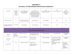 Appendix G Inventory of Educational Effectiveness Indicators (1) (2)