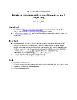 Tutorial on Microarray Analysis using Bioconductor and R (Sample Study) Tools Used