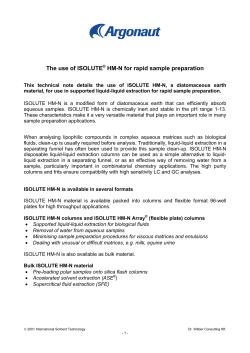 The use of ISOLUTE HM-N for rapid sample preparation