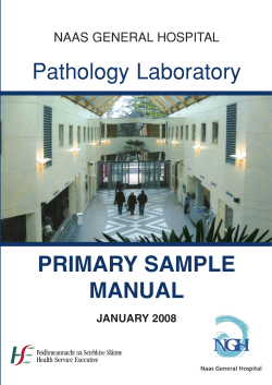 Pathology Laboratory PRIMARY SAMPLE MANUAL NAAS GENERAL HOSPITAL
