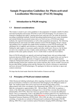 Sample Preparation Guidelines for Photo-activated Localization Microscopy (PALM) Imaging 1