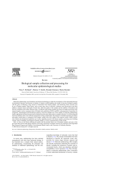 Biological sample collection and processing for molecular epidemiological studies Review Nina T. Holland