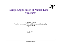 Sample Application of Matlab Data Structures CEE 5944