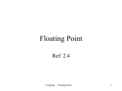 Floating Point Ref: 2.4 CompOrg  -  Floating Point 1