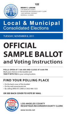 OFFICIAL SAMPLE BALLOT and Voting Instructions Local &amp; Municipal