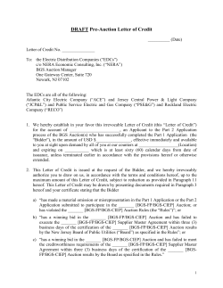 DRAFT Pre-Auction Letter of Credit