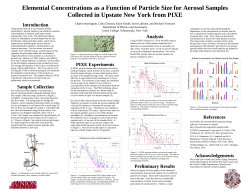 Elemental Concentrations as a Function of Particle Size for Aerosol... Collected in Upstate New York from PIXE