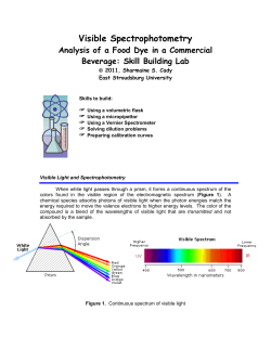 Visible Spectrophotometry  Analysis of a Food Dye in a Commercial
