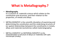 What is Metallography.?
