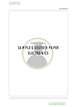 SAMPLE QUESTION PAPER ELECTRONICS www.frosher.com Education in India