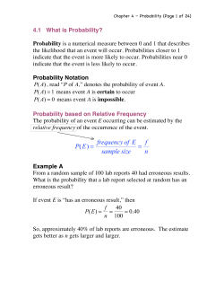4.1  What is Probability?