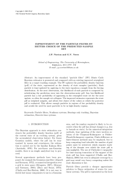 IMPROVEMENT OF THE PARTICLE FILTER BY SET J.P. Norton and G.V. Veres
