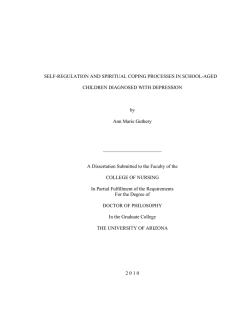 SELF-REGULATION AND SPIRITUAL COPING PROCESSES IN SCHOOL-AGED  CHILDREN DIAGNOSED WITH DEPRESSION by
