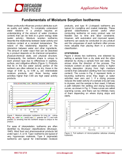 Application Note Fundamentals of Moisture Sorption Isotherms