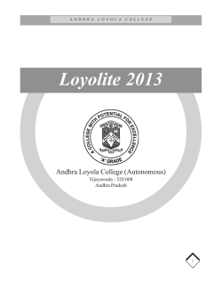 Loyolite 2013 Andhra Loyola College (Autonomous) Vijayawada - 520 008