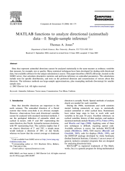 MATLAB functions to analyze directional (azimuthal) data—I: Single-sample inference ARTICLE IN PRESS