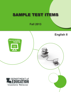 SAMPLE TEST ITEMS English II Fall 2013