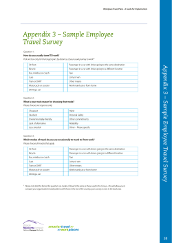 Appendix 3 – Sample Employee Travel Survey A ppendix 3 – Sample Emplo