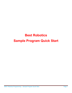 Best Robotics Sample Program Quick Start
