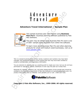 Adventure Travel International — Sample Plan