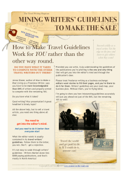 MINING WRITERS’ GUIDELINES TO MAKE THE SALE How to Make Travel Guidelines YOU