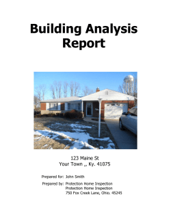 Building Analysis Report 123 Maine St Your Town ,, Ky. 41075