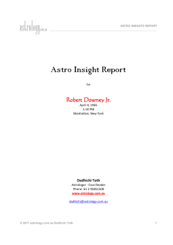 Astro Insight Report Robert Downey Jr.  Dadhichi Toth