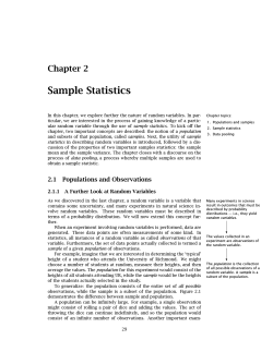 Sample Statistics Chapter 2