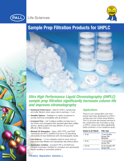 Sample Prep Filtration Products for UHPLC
