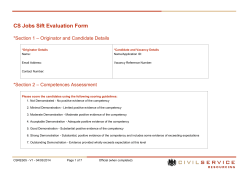 CS Jobs Sift Evaluation Form – Originator and Candidate Details *Section 1