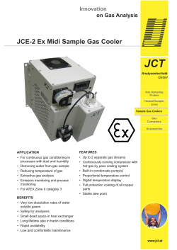JCT JCE-2 Ex Midi Sample Gas Cooler Innovation on Gas Analysis