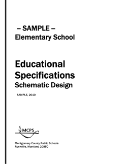 Educational Specifications  -- SAMPLE --