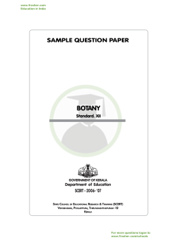 BOTANY SAMPLE QUESTION PAPER SCERT - 2006- '07 Standard. XII