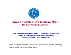 Dynamic Stochastic General Equilibrium Model  for the Philippine Economy