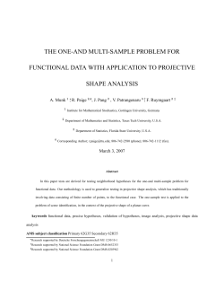 THE ONE-AND MULTI-SAMPLE PROBLEM FOR FUNCTIONAL DATA WITH APPLICATION TO PROJECTIVE