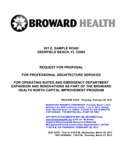 201 E. SAMPLE ROAD DEERFIELD BEACH, FL 33064 REQUEST FOR PROPOSAL