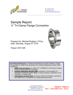 Sample Report: ½” Tri-Clamp Flange Connection