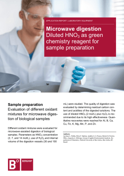 Microwave digestion Diluted HNO as green chemistry reagent for