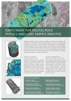 SIMPLEWARE FOR DIGITAL ROCK PHYSICS AND CORE SAMPLE ANALYSIS