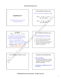 Equilibrium 9.7 K ) Solubility