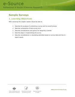 Sample Surveys 1. Learning Objectives