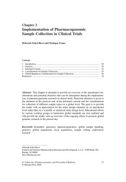 Implementation of Pharmacogenomic Sample Collection in Clinical Trials Chapter  2