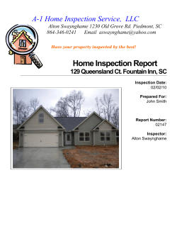 Home Inspection Report A-1 Home Inspection Service,  LLC