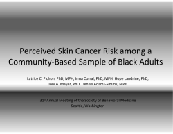 Perceived Skin Cancer Risk among a Community-Based Sample of Black Adults