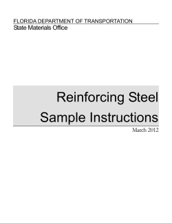 Reinforcing Steel Sample Instructions State Materials Office March 2012