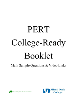 PERT College-Ready Booklet Math Sample Questions &amp; Video Links