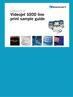Videojet 1000 line print sample guide Continuous Ink Jet
