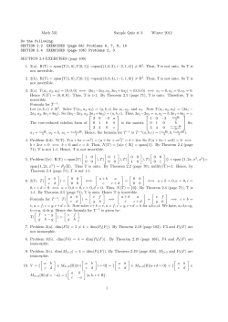 Math 531 Sample Quiz # 3 Winter 2012 Do the following.