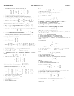 Sample examinations Linear Algebra (201-NYC-05) Winter 2012